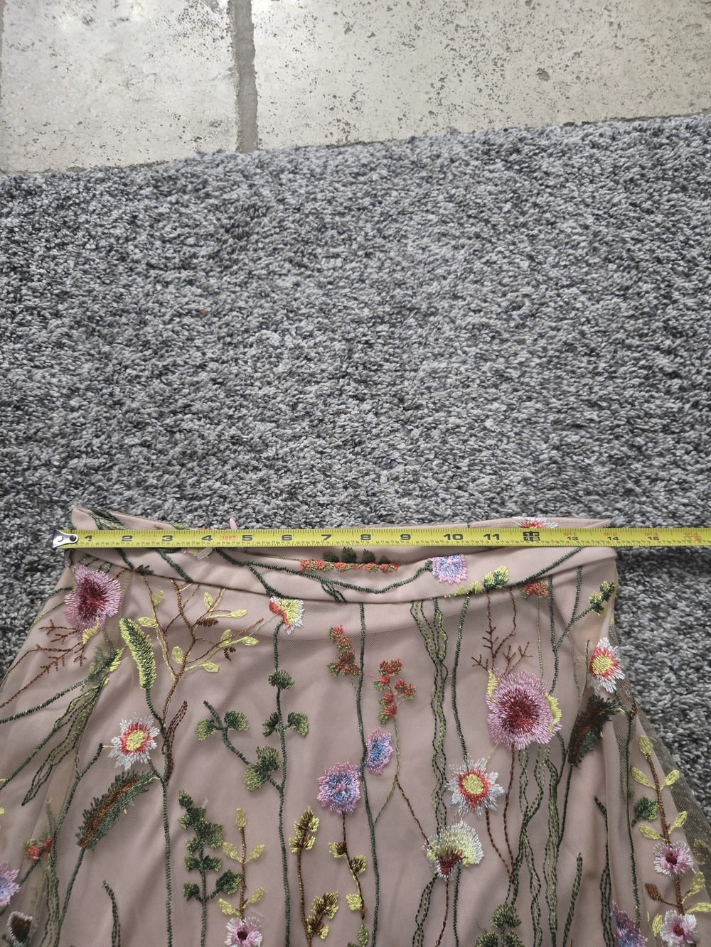 Embroidered Floral Sheer Midi Skirt - Blush Pink - Picture 13 of 16